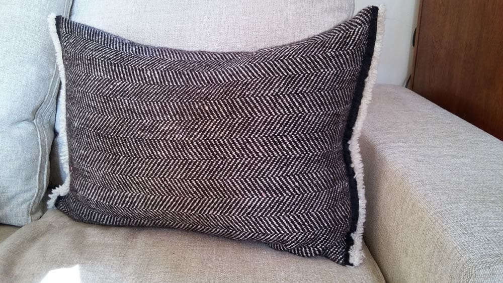 Herringbone tweed used to make a cushion